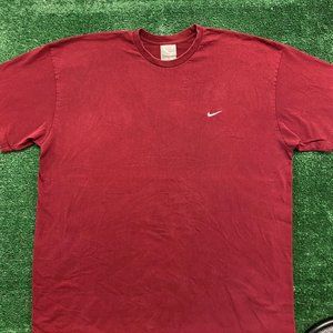 Vintage Y2K Nike Solo Swoosh Logo Core Burgundy Athletic Tee